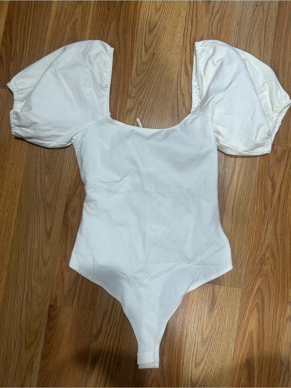 Le Lis White Puff Sleeve Bodysuit